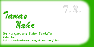 tamas mahr business card
